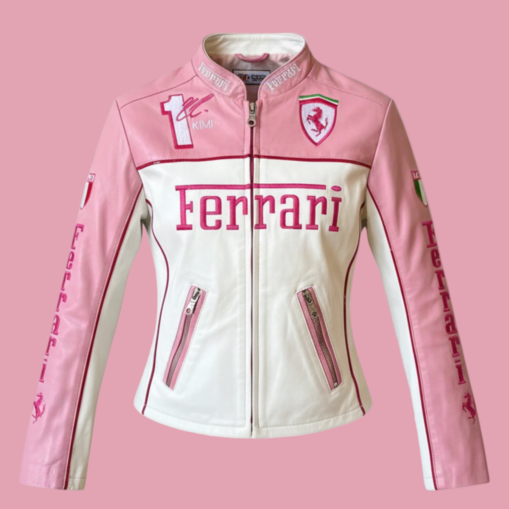 Ferrari Pink Leather Jacket
