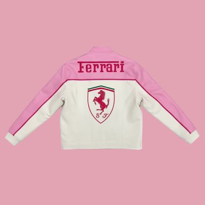Ferrari Pink Leather Jacket