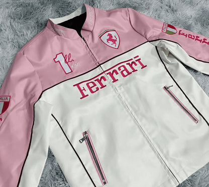 Ferrari Pink Leather Jacket
